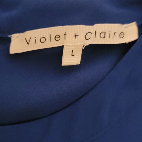 Violet + Claire Blue Ruffle Sleeve Tiered Top Size L - Picture 5 of 7